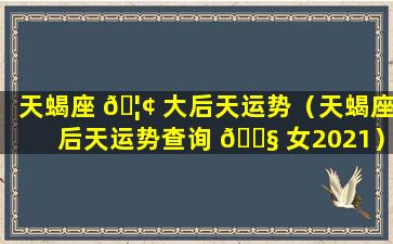 天蝎座 🦢 大后天运势（天蝎座后天运势查询 🐧 女2021）